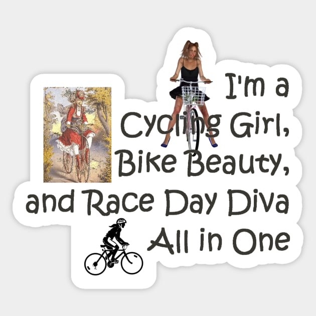 Cycling Race Day Diva Sticker by teepossible